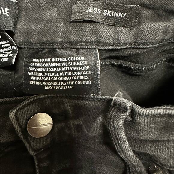 Kenneth Cole Jess Skinny Black Ankle Jeans Size 6 - Picture 4 of 6